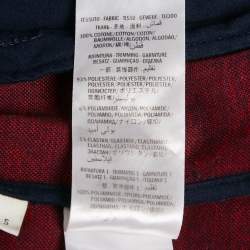 Pre Owned Gucci Navy Blue GG Jacquard Cotton Knit Zip-Up Jacket S