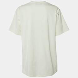 Pre Owned Gucci Cream Gucci Blade Print Cotton Oversized T-Shirt XL