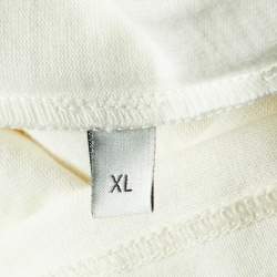 Pre Owned Gucci Cream Gucci Blade Print Cotton Oversized T-Shirt XL