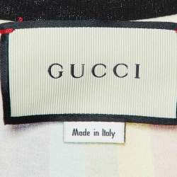 Gucci Cream UFO Print Cotton Distressed Crew Neck T-Shirt XL
