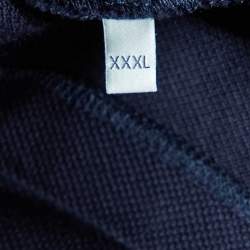 Pre Owned Gucci Navy Blue Cotton Pique Bee Detail Polo T-Shirt XXXL