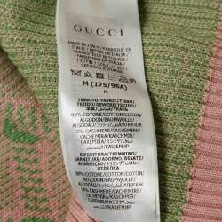 Gucci Pink/Green GG Jacquard Cotton Knit Vest M