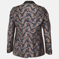 Gucci Navy Blue Seahorse Jacquard Evening Jacket M