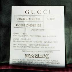 Gucci Navy Blue Seahorse Jacquard Evening Jacket M