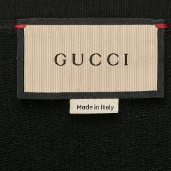 Gucci Black Printed Cotton Zip Detail Sweatshirt S