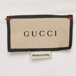 Gucci White Firenze Print Cotton Crew Neck T-Shirt XS