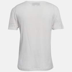 Gucci White Logo Print Cotton Round Neck T-Shirt XS