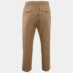 Gucci Beige GG Supreme Jacquard Pants L