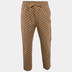 Gucci Beige GG Supreme Jacquard Pants L