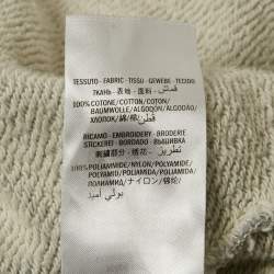 Pre Owned Gucci Grey Cotton Knit Contrast Trim Detail Hooded Zip-Up Sweatshirt M