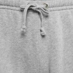 Gucci Grey Tiger Applique Cotton Knit Logo Tape Detail Shorts M