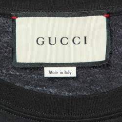 Pre Owned Gucci Black Gucci Cities Print Cotton Crew Neck T-Shirt XL