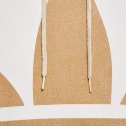 Pre Owned Gucci White Logo Print Cotton Hooded Sweatshirt S