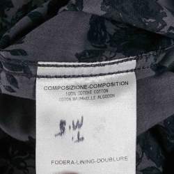 Pre Owned Gucci Grey Floral Print Cotton Button Front Shirt S