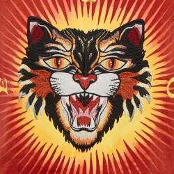 Gucci Red Angry Cat Embroidered Cotton Jersey T-Shirt S