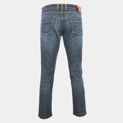 Pre Owned Gucci Blue Washed Denim Super Skinny Jeans L Waist 36"