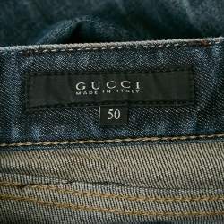 Pre Owned Gucci Blue Washed Denim Super Skinny Jeans L Waist 36"