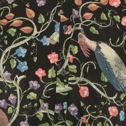 Gucci Black Birds Of Prey Print Silk Button Down Collar Shirt M