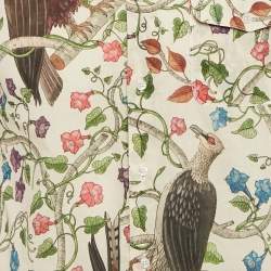 Pre Owned Gucci Cream Birds Of Prey Print Long Sleeve Shirt M
