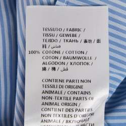 Pre Owned Gucci Blue Striped Cotton Rabbit Embroidered Cambridge Shirt M
