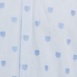 Pre Owned Gucci Blue Checks Cotton Tiger Head Embroidered Cambridge Shirt XL