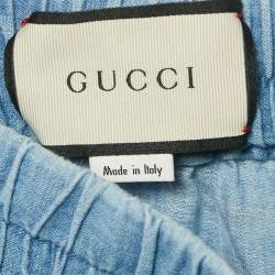 Gucci Blue Denim Contrast Tape Trimmed Bermuda Shorts XXS