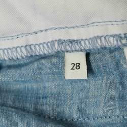 Gucci Blue Denim Contrast Tape Trimmed Bermuda Shorts XXS