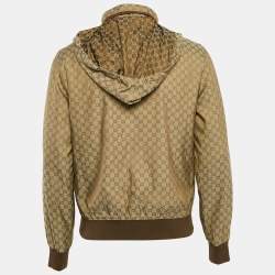 Pre Owned Gucci Brown GG Nylon Zip-Up Blouson S