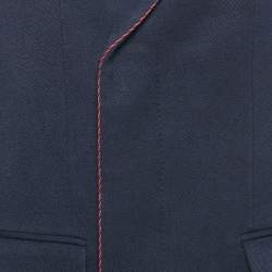 Gucci Navy Blue Wool Gabardine Mid-Length Coat XS