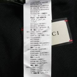 Pre Owned Gucci Black Pique Cotton Applique Detail Single Breasted Jacket M