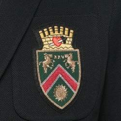 Pre Owned Gucci Black Pique Cotton Applique Detail Single Breasted Jacket M