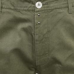Gucci Green Gabardine Button Detail Jeans M Waist 32"