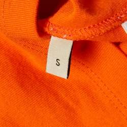 Pre Owned Gucci Orange Gucci Palm Trees Print Cotton Oversized Crew Neck T-Shirt S