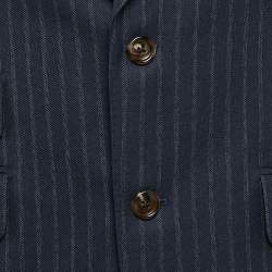 Gucci Navy Blue Stripe Wool Suit M