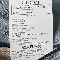 Gucci Navy Blue Stripe Wool Suit M