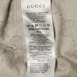 Gucci X Adidas Beige Logo Print Cotton Polo T-Shirt XXXL
