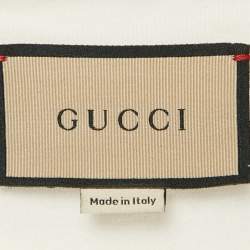 Gucci White Logo Print Cotton Crew Neck T-Shirt M