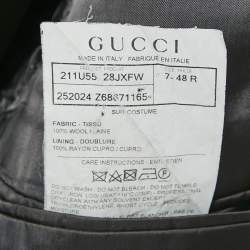 Gucci Grey Wool Tailored Single Breasted Blazer M