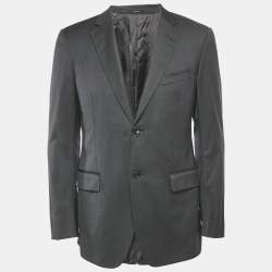 Gucci Grey Wool Tailored Single Breasted Blazer M