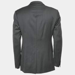 Gucci Grey Wool Tailored Single Breasted Blazer M