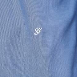 Gucci Navy Blue Chambray Cotton Button Front Shirt XL