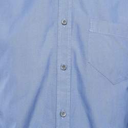 Gucci Navy Blue Chambray Cotton Button Front Shirt XL