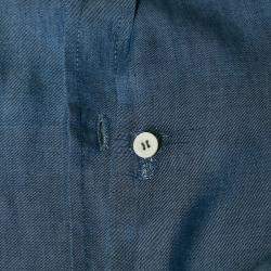 Pre Owned Gucci Blue Chambray Button Front Shirt L
