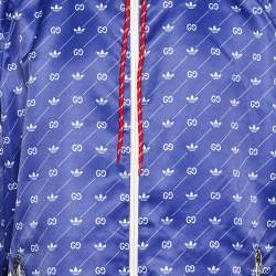 Gucci x Adidas Red/Blue Monogram Print Synthetic Reversible Jacket XS