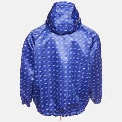 Gucci x Adidas Red/Blue Monogram Print Synthetic Reversible Jacket XS