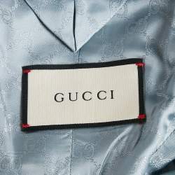 Gucci Navy Blue Patterned Wool Tailored Suit M