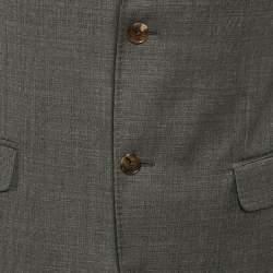 Gucci Charcoal Grey Patterned Wool Tailored Suit L