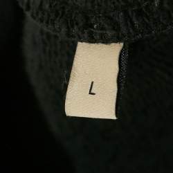 Gucci Black Logo Print Cotton Knit Hoodie L