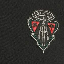 Gucci Equestrian Black Logo Applique Zip Front Jacket XS