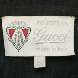 Gucci Equestrian Black Logo Applique Zip Front Jacket XS